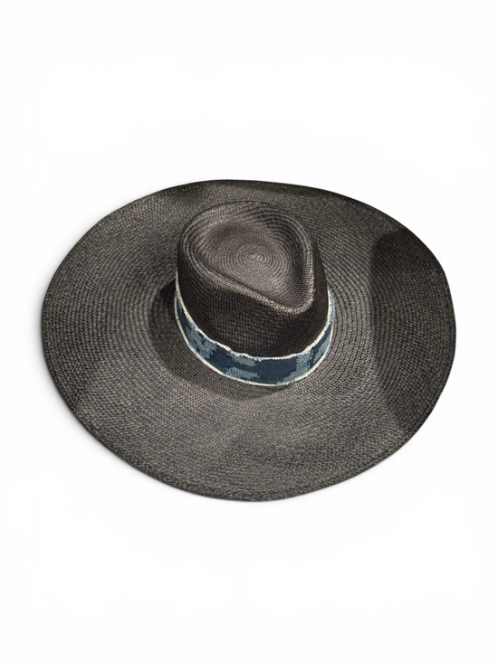 rag & bone Wide Brim Straw Hat Black Oversized Boater Fedora Western Luxe main image 9